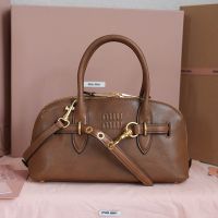 Miu Miu 5BB168 Regular Aventure Top-Handle Bag In Nappa Leather Brown