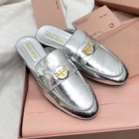 Miu Miu 5D326E Loafers Women Calfskin Silver