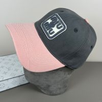 Miu Miu Baseball Cap With Square Embroidered Logo In Cotton Grey/Pink