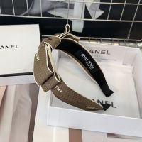Miu Miu Headband With Embroidered Logo Bowknot In Cotton Coffee