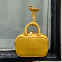 Miu Miu Micro Beau Bag In Leather Yellow