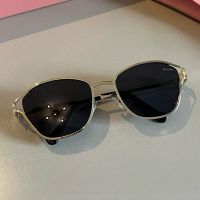 Miu Miu Sunglasses With Letter Logo In Metal Black